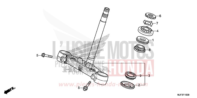 STEERING STEM for CTX700 ABS DARKNESS BLACK METALLIC (NH463) from 2014